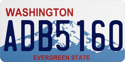 WA license plate ADB5160
