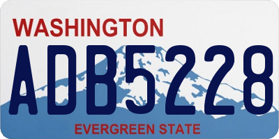 WA license plate ADB5228