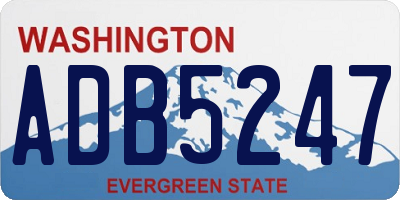 WA license plate ADB5247