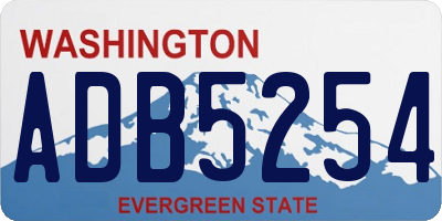 WA license plate ADB5254