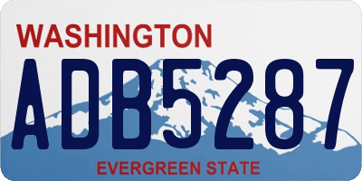 WA license plate ADB5287