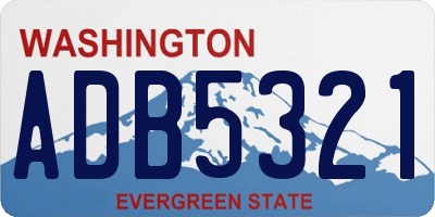 WA license plate ADB5321