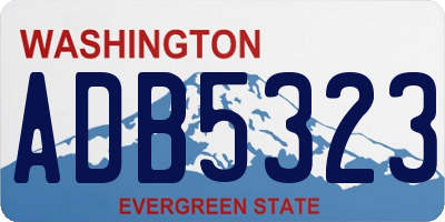 WA license plate ADB5323