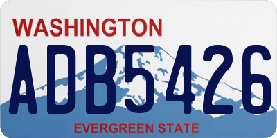 WA license plate ADB5426