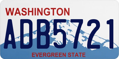 WA license plate ADB5721