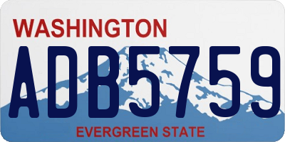 WA license plate ADB5759