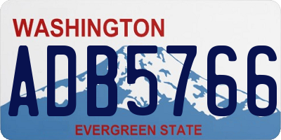 WA license plate ADB5766