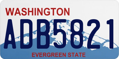 WA license plate ADB5821