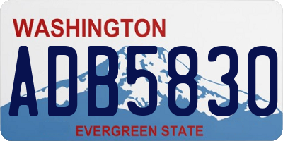 WA license plate ADB5830