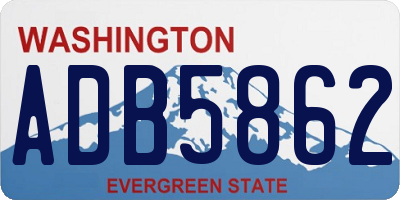 WA license plate ADB5862