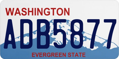 WA license plate ADB5877