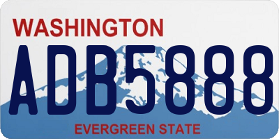 WA license plate ADB5888