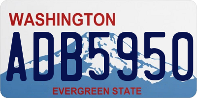 WA license plate ADB5950