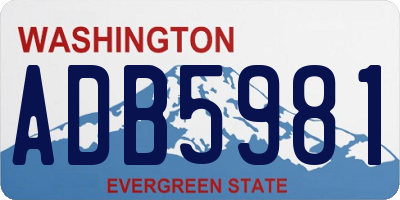 WA license plate ADB5981