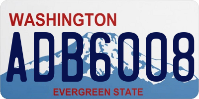 WA license plate ADB6008