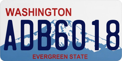 WA license plate ADB6018