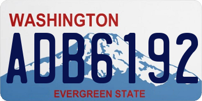 WA license plate ADB6192