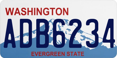 WA license plate ADB6234