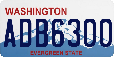 WA license plate ADB6300