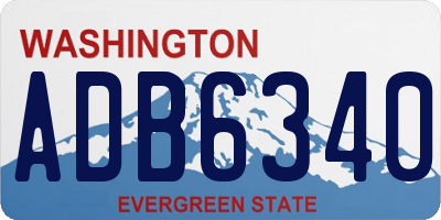 WA license plate ADB6340