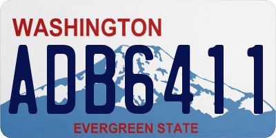 WA license plate ADB6411