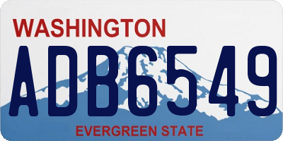 WA license plate ADB6549