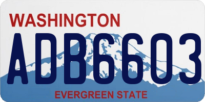 WA license plate ADB6603