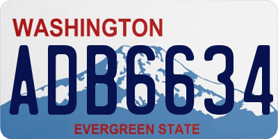 WA license plate ADB6634
