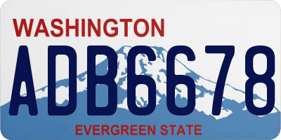 WA license plate ADB6678