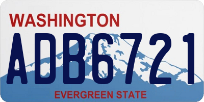 WA license plate ADB6721