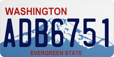 WA license plate ADB6751