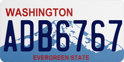 WA license plate ADB6767