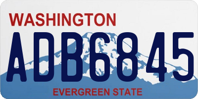 WA license plate ADB6845