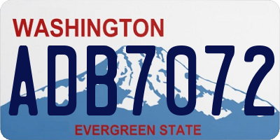 WA license plate ADB7072