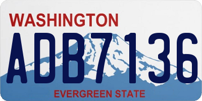 WA license plate ADB7136