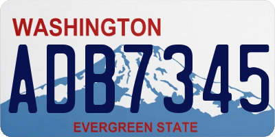 WA license plate ADB7345