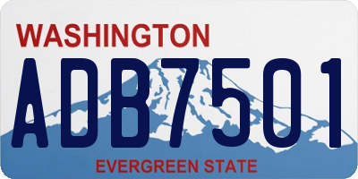 WA license plate ADB7501