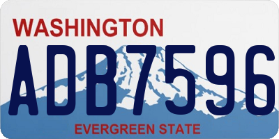 WA license plate ADB7596