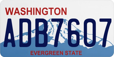 WA license plate ADB7607