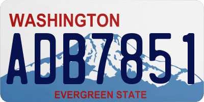 WA license plate ADB7851