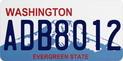 WA license plate ADB8012