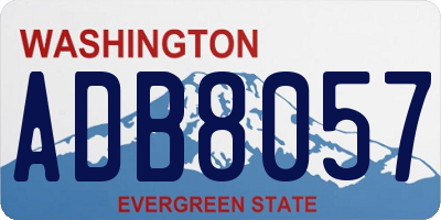 WA license plate ADB8057