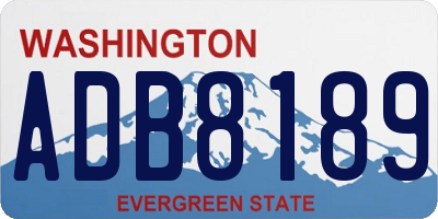 WA license plate ADB8189
