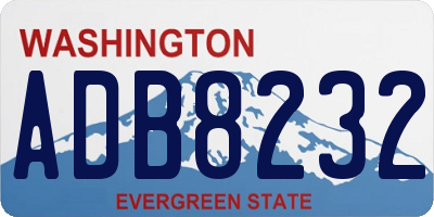 WA license plate ADB8232