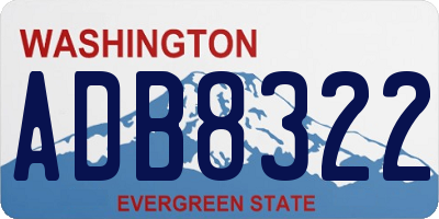 WA license plate ADB8322