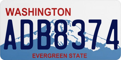 WA license plate ADB8374