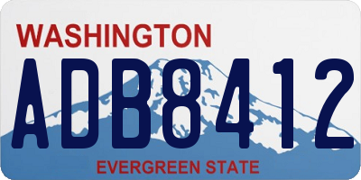 WA license plate ADB8412