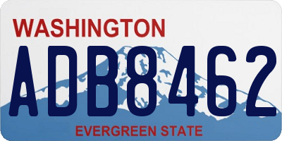 WA license plate ADB8462