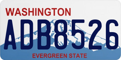 WA license plate ADB8526