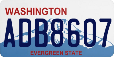WA license plate ADB8607